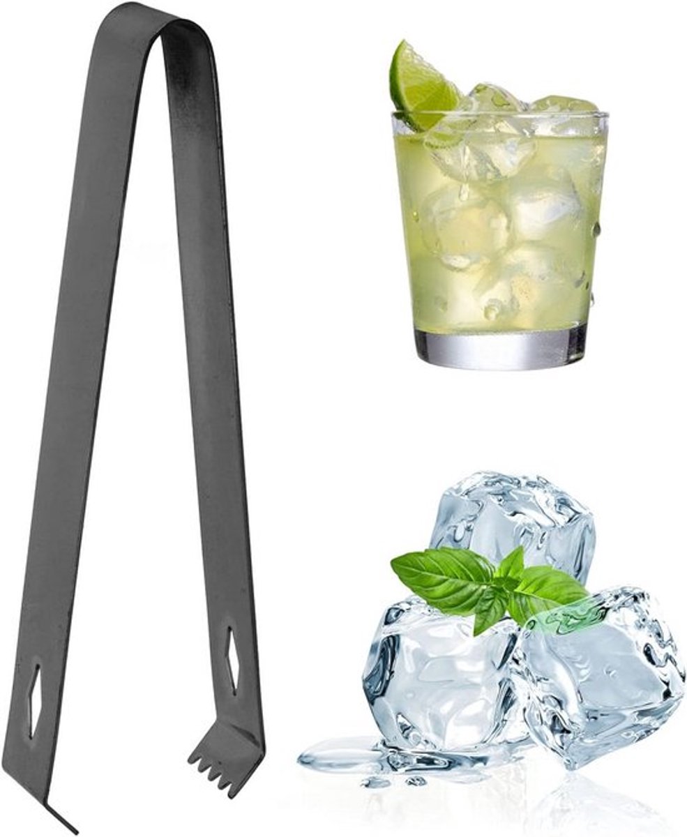 Allecto - Cocktailtang - Slanke suikerklonttang - Ideaal voor cocktails - Zwarte