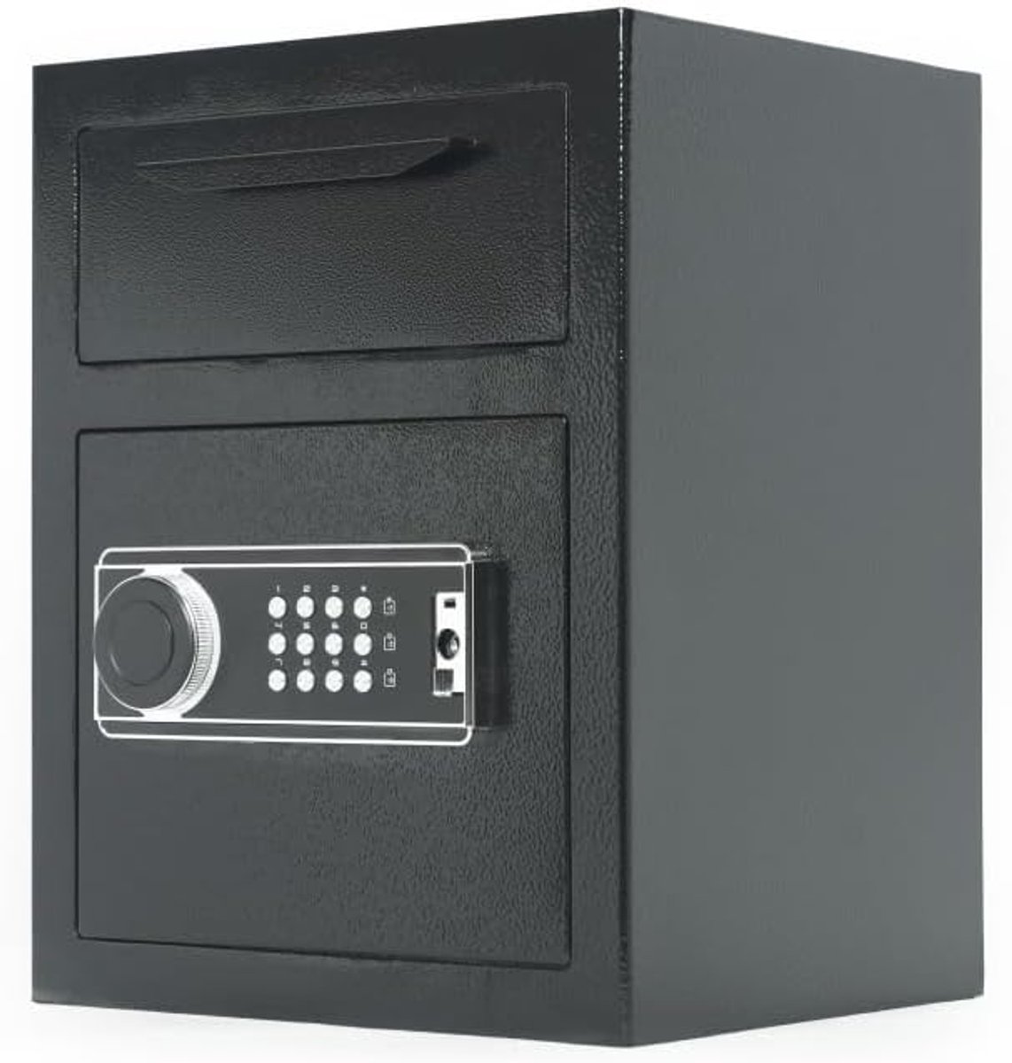 Grote Elektronische Kluis met Cijferslot & Sleutels - Extra Ruime Brandkast - 45 x 42 x 60 cm (113L) - Metalen Safe met Uitneembare Legplank - Inbraakveilig voor Laptop, Documenten en Sieraden - Voor Thuis, Kantoor en Hotel - Zwart