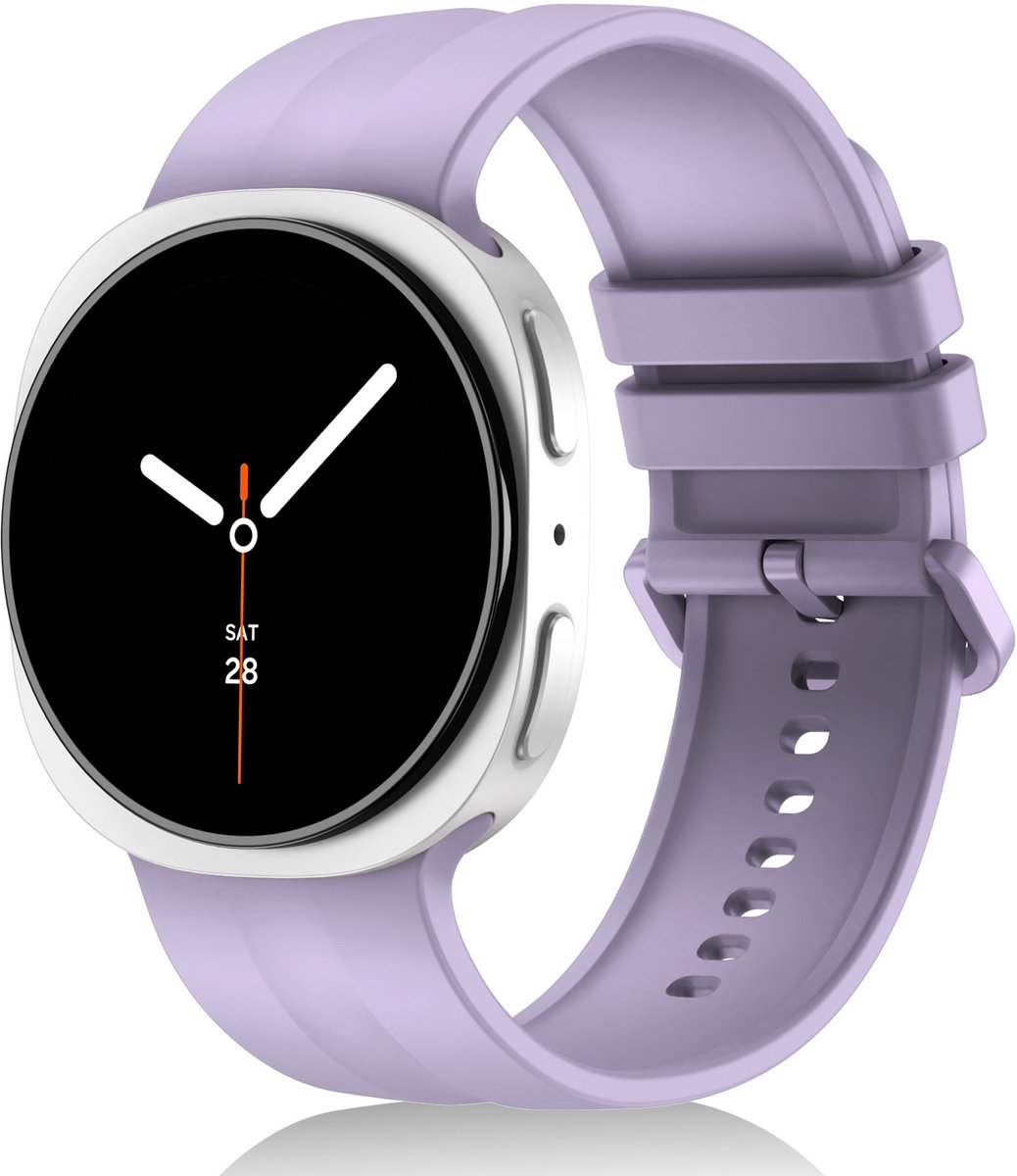 Stravo Zacht Siliconen Sport Bandje – Geschikt voor Samsung Galaxy Watch 9 (40/44mm) / Watch 8 (40/44mm) / 8 Classic (46mm) – S/M – Paars