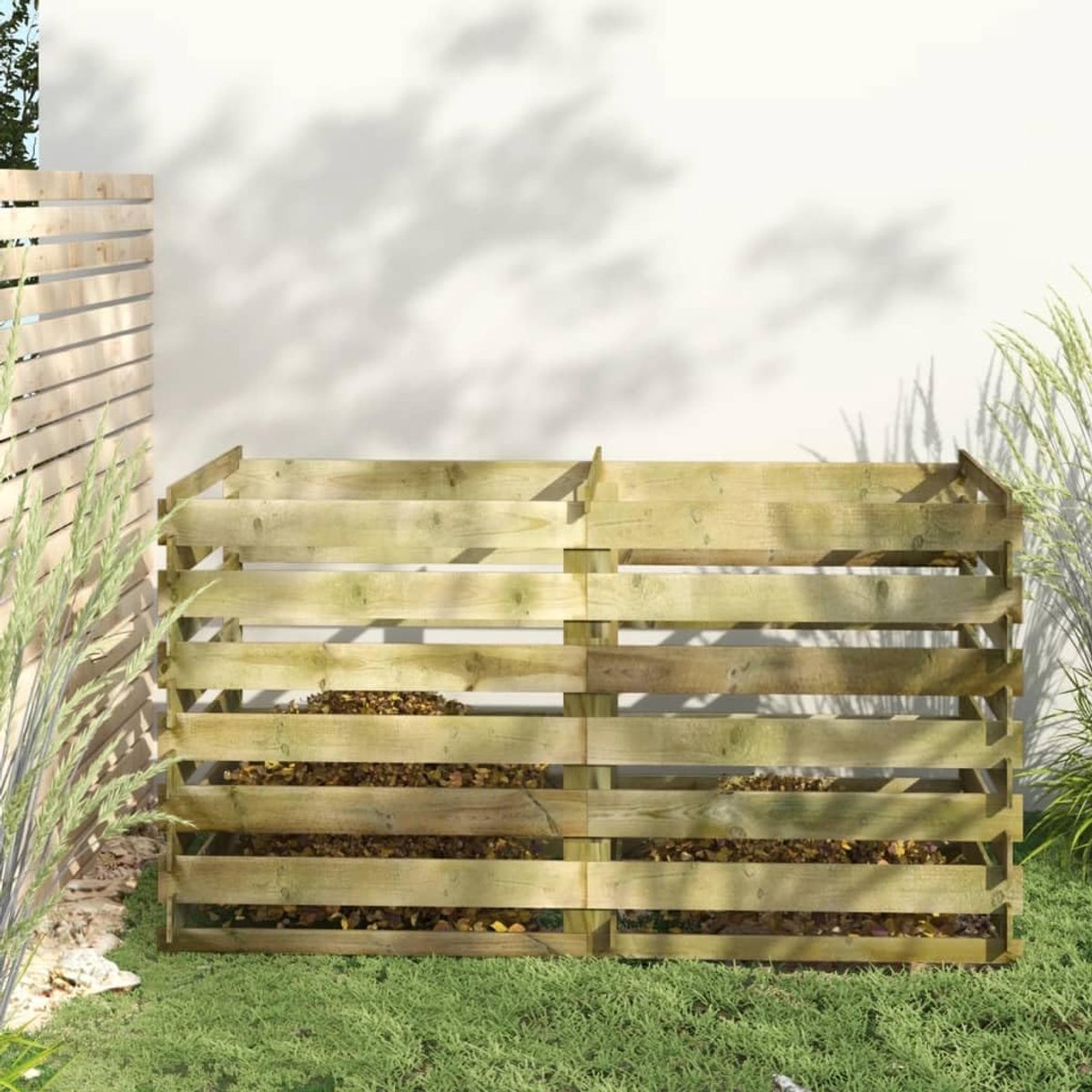 Compostbak Tuin - Organisch Afval - Composteren Tuinafval - Optimale Luchtcirculatie - 180 x 90 x 90 cm - Groen