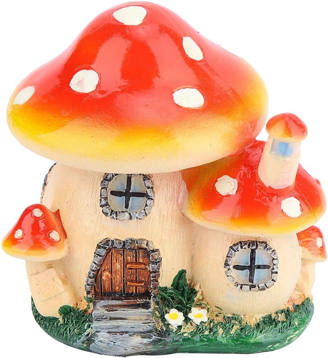 Miniatuur Plantenpotten - Fee Huisje - Tuin Decoratie - Handgeschilderd Ontwerp - 14 x 14 x 12 cm - Kleurrijk