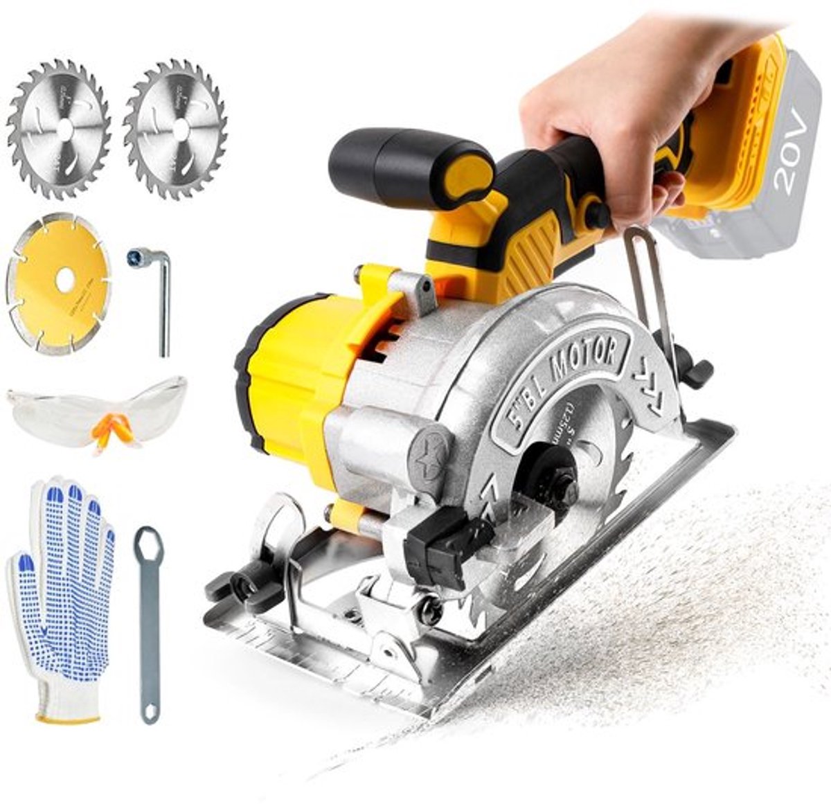 MTTProducts - Draagbare accu cirkelzaag, 6200 rpm, lichtgewicht