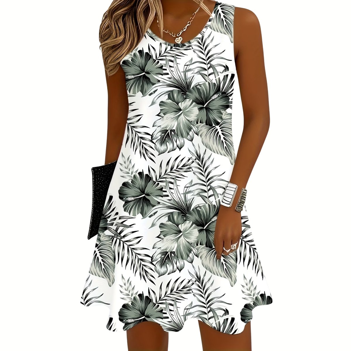 Currero Zomerjurk Dames Zomerjurken Volwassenen Vrouwen Midi Jurk Ibiza Stijl Sundress Dress 1 Veelkleurig