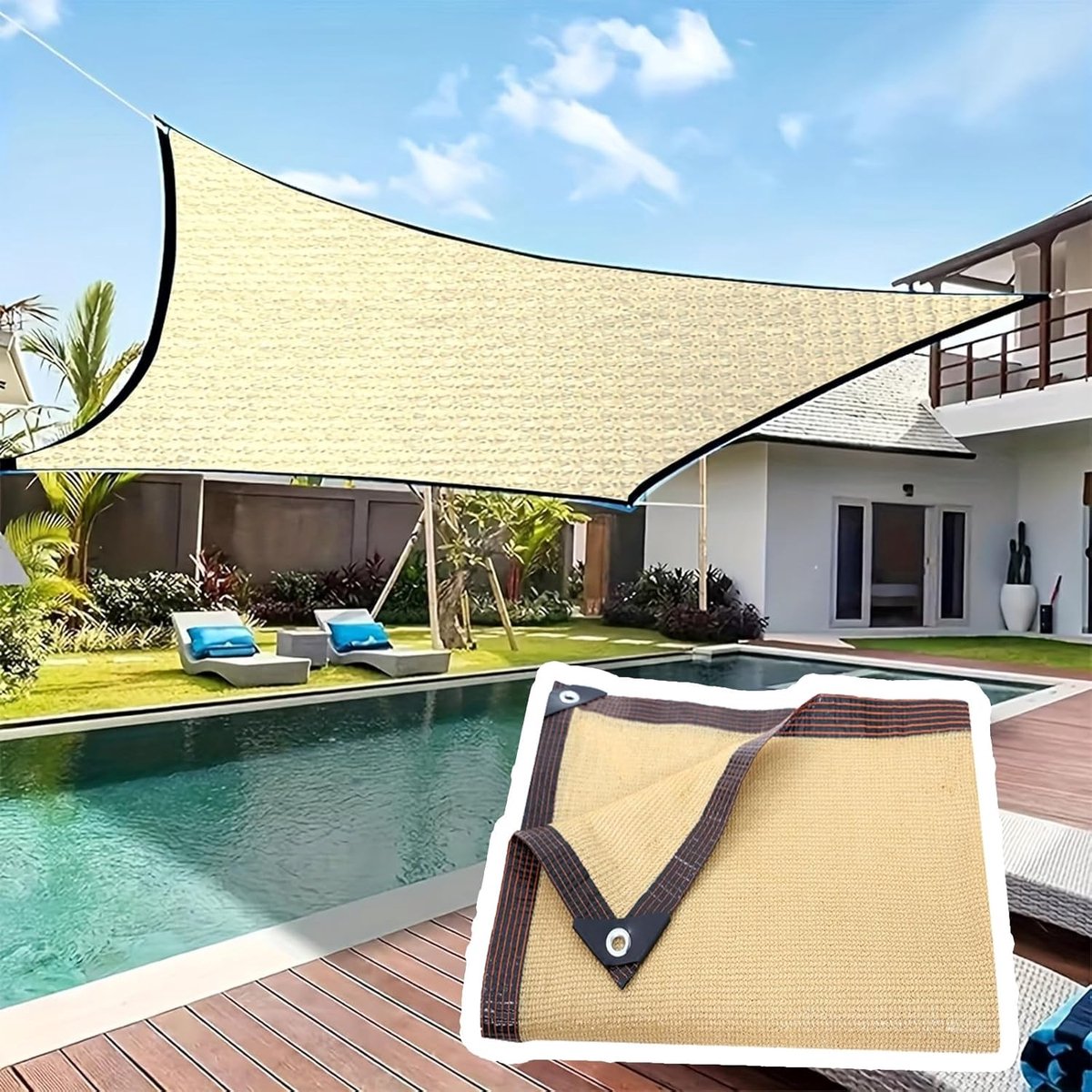 Schaduwzeil op maat - Schaduwdoek Pergola - Buitenruimte beschermen - 90% UV-blokkering - 1M-10M - Grijs