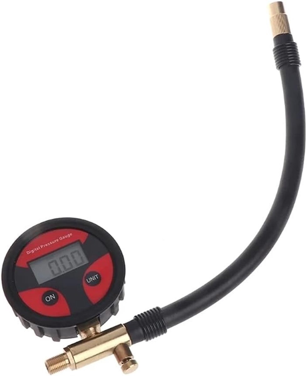 Digitale Bandenmeter - Luchtdrukmeter Manometer - Banden Controleren - LCD Display - 200 PSI - Zwart