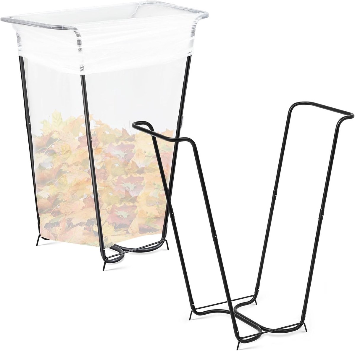 Vuilniszak Houder - Afvalzak Frame - Tuinafval Verzamelen - Heavy Duty Metaal - 2 Stuks 45 Gallon - Zwart