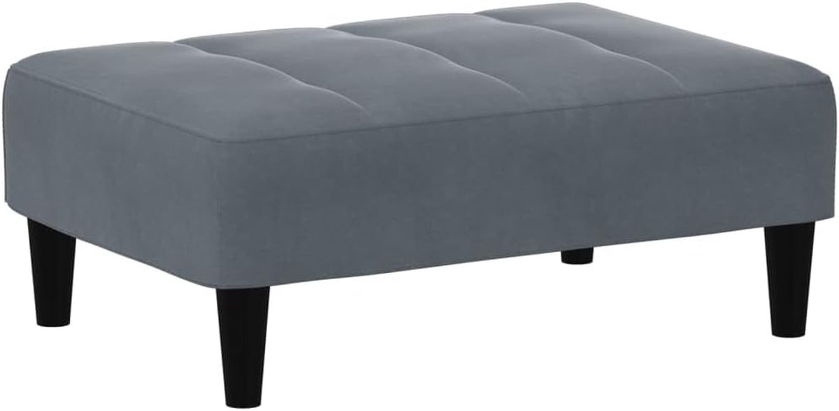 Voetenbank - Bankkruk Poef - Voeten Rusten - Zacht Fluweel - 77x55x31 cm - Donkergrijs
