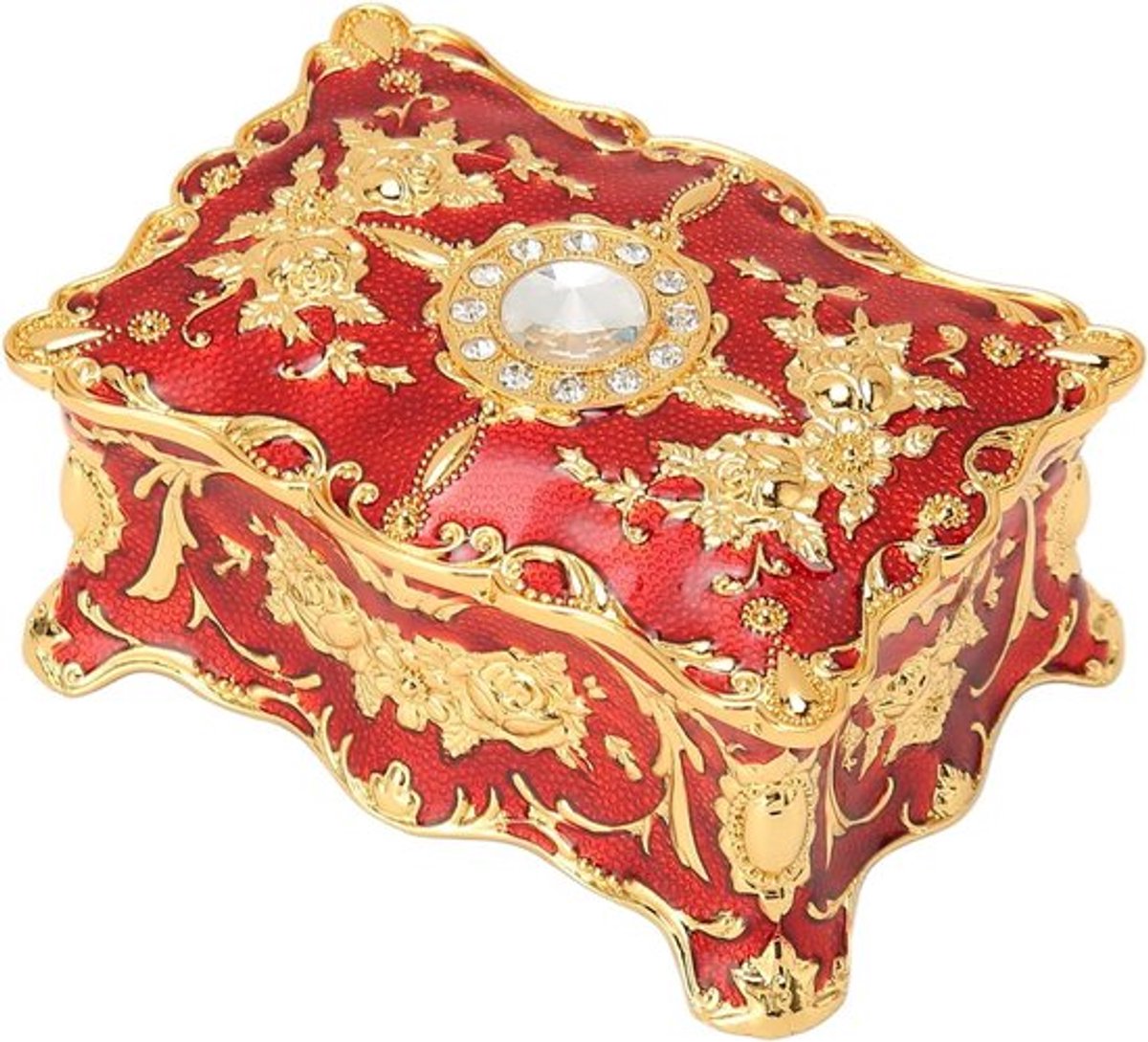 Allecto Plus - Metalen Sieradendoos Vintage Trinket Opbergdoos Rechthoek