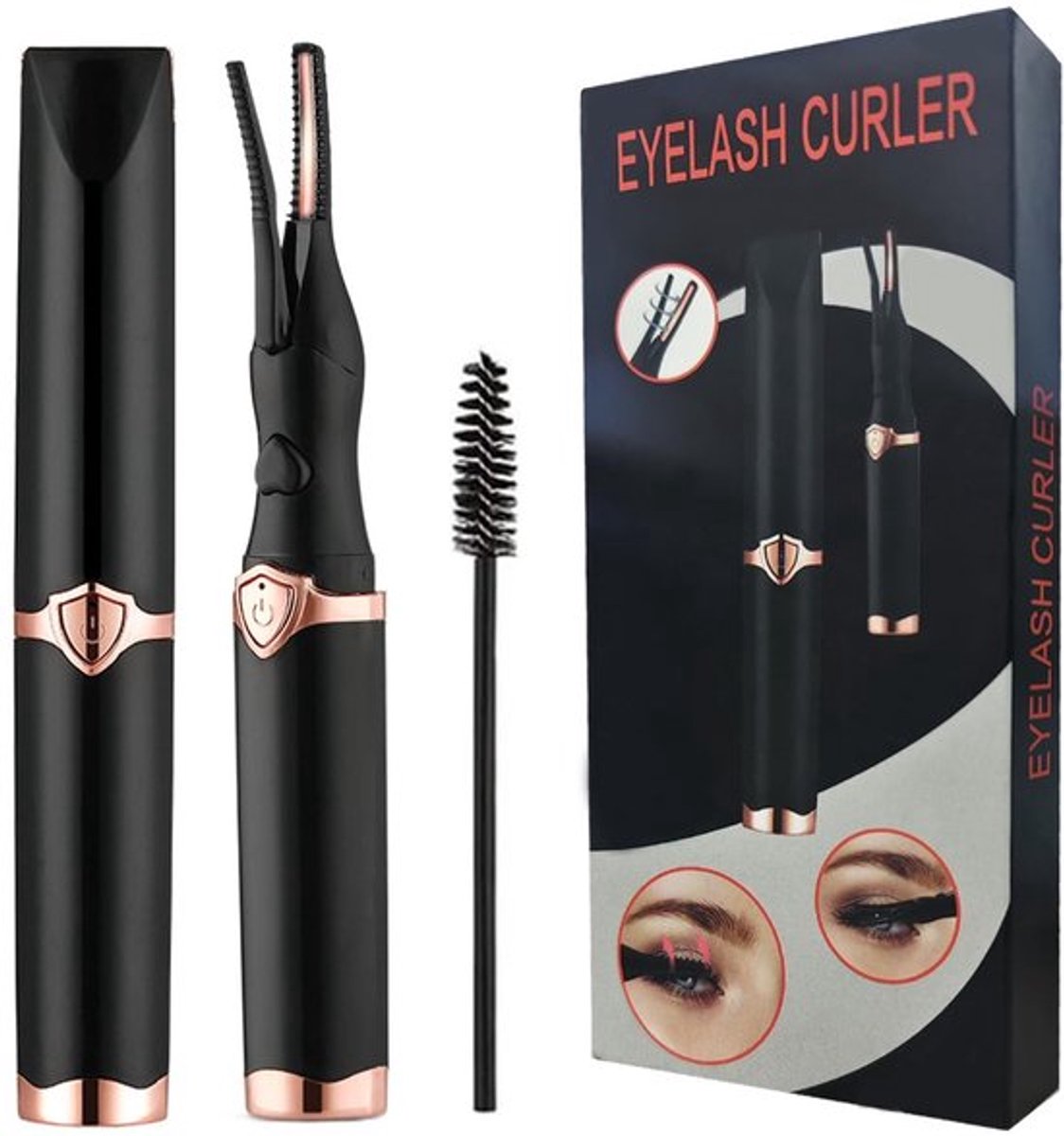 Elektrische wimperkruller - verwarmd - 3 stukken