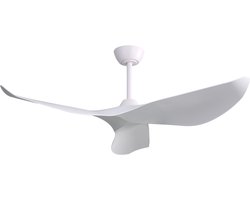 Plafondventilator van 132 cm (52 inch) zonder verlichting – voorzien van een afstandsbediening met 6 standen, 3 ABS-bladen en een omkeerbare gelijkstroommotor.