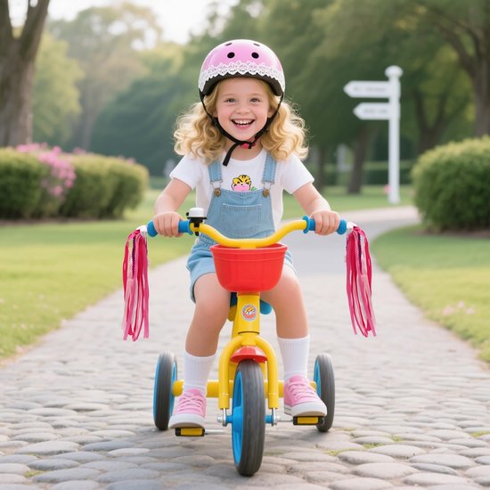 2 Stuks - Stuurslingers - Stuurversiering Fiets - 25cm - Handvatstreamers - Fiets Versiering Kinderen - Kinderfiets versiering - Stuurversiering Slingers - Handvat Streamers - Polyester - Prinsessen Franjes - Stuurversiering Meisje - Roze — afbeelding 4