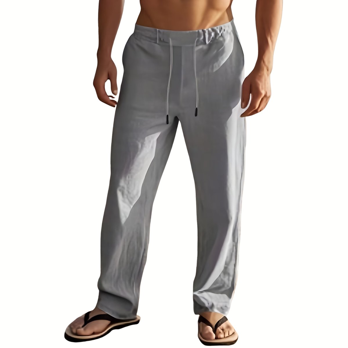 Currero Linnen Broek Heren - Zomerbroek - Volwassenen - Lange Broek - Pantalon - Strandbroek - Zomer - Ibiza Stijl - Grijs M