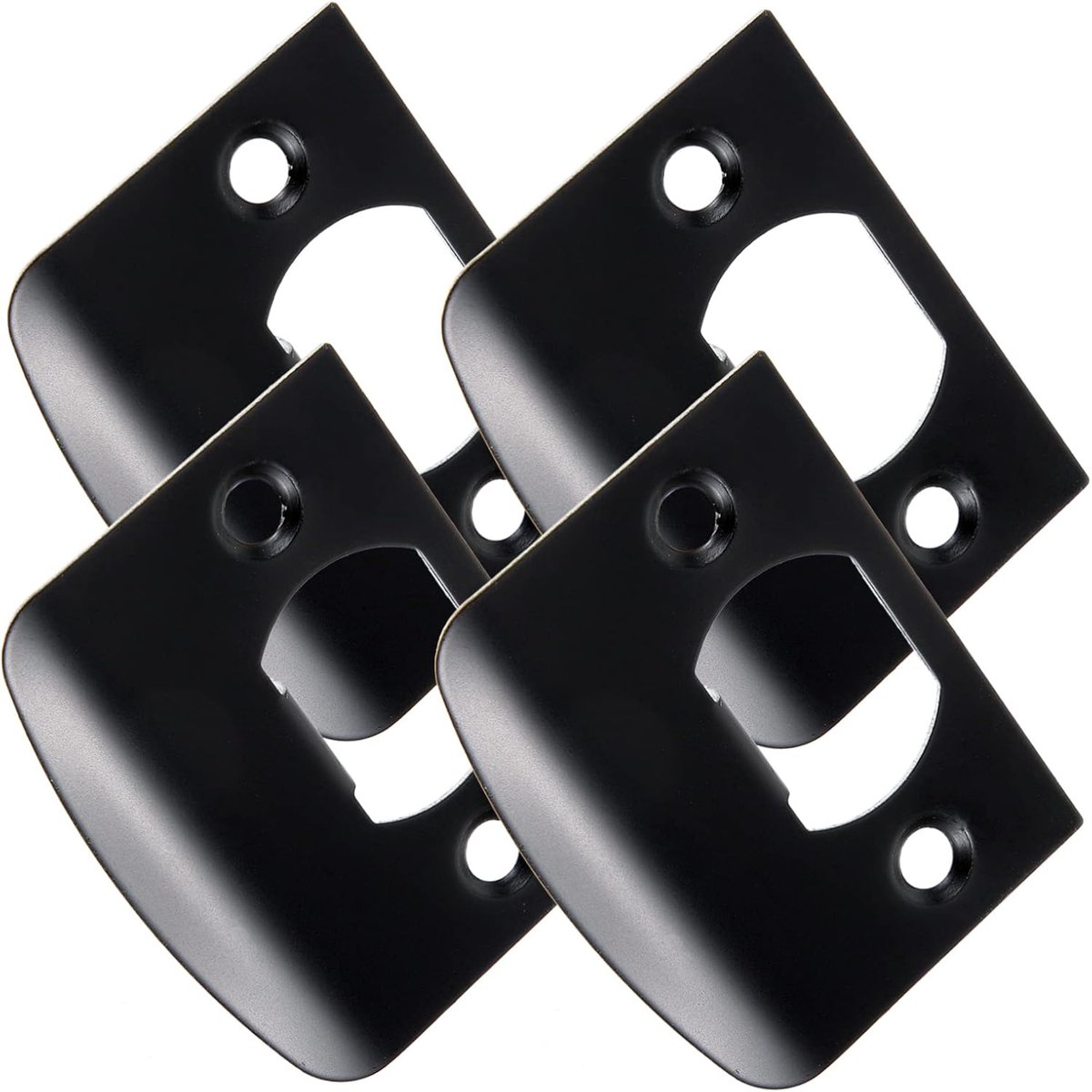 Sluitplaat Versterking - Deurplaat Set - Deur Beveiligen - Roestvrij Staal - 5.5x4.5cm - Zwart