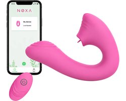 NØXA Kiss – Tongvibrator – 2-in-1 G-spot & Clitoris Vibrator – Vibrator voor Vrouwen – App & Afstandsbediening – Meerdere Vibratiestanden – Waterbestendig – Roze
