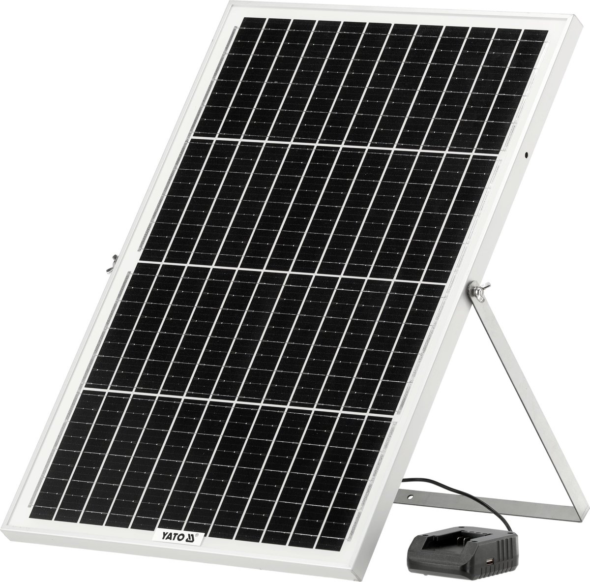YATO 18V Autolader & Solarlader – Acculader op 12V Sigarettenaansteker en Zonnepaneel – Met USB-Poort / Powerbank Functie – Geschikt voor YATO 18V Accu's
