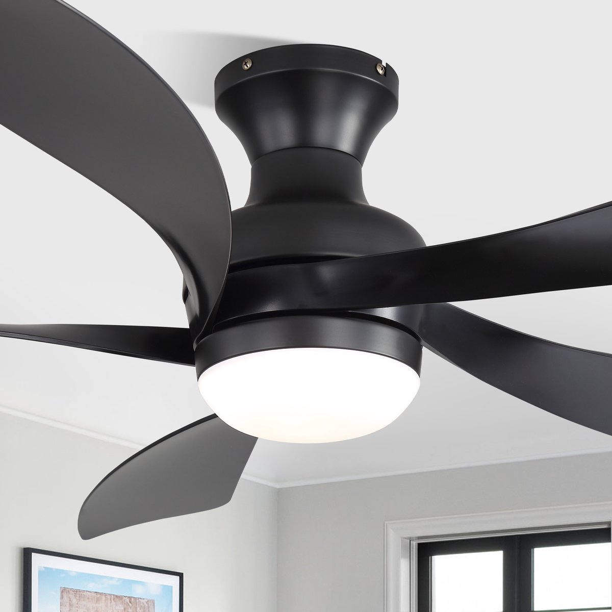 Plafondventilator met Verlichting - 132 cm - DC-Motor & Afstandsbediening - Zwart
