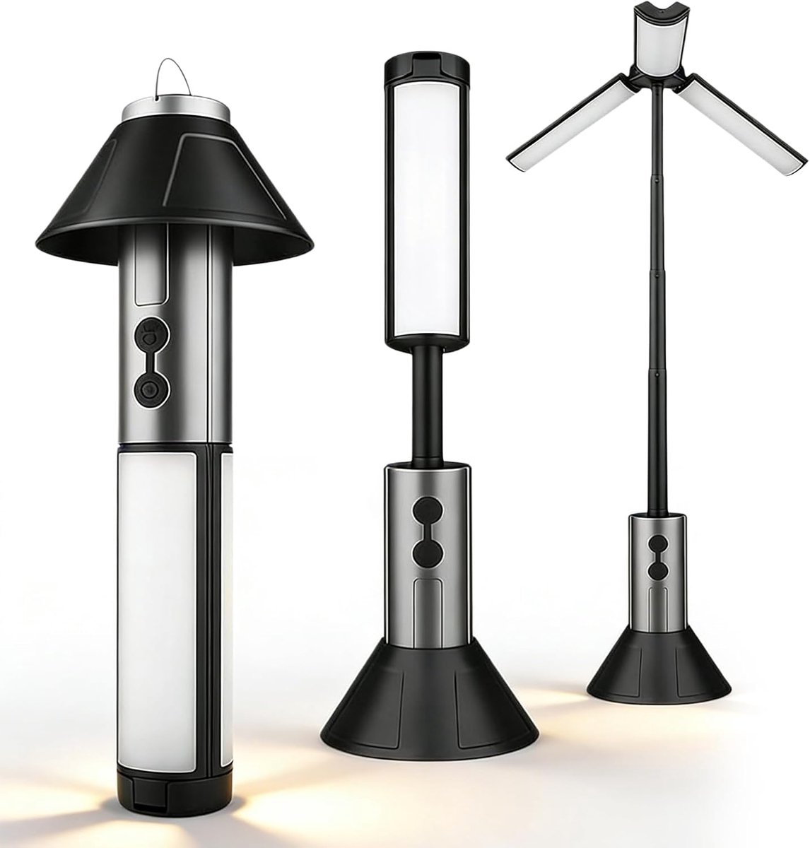 Lzwintrading - Campinglamp Oplaadbaar - Opvouwbare Campinglantaarn - LED Kampeerlamp - Tentlamp - Zaklamp - IP54 Waterdicht - Draagbare LED-Werklamp - Dimbaar - Hangende Campinglamp voor Kamperen, Noodgevallen, Vissen, Wandelen