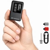 Tikkens® AirGo Elektrische Fietspomp XS - Mini Luchtcompressor - 118 gram - Draagbaar - Digitaal Display - Koersfiets - Racefiets - Gravelbike - Sportfiets - Stadsfiets - Mountainbike - Scooter - Fatbike - USB-C Oplaadbaar - Presta/Schräder/Dunlop