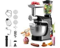 TurboTronic TT-006 / Keukenmachine – Staande Keukenmixer- keukenrobot -Foodprocessor – 5 Liter – 2000W – Zwart