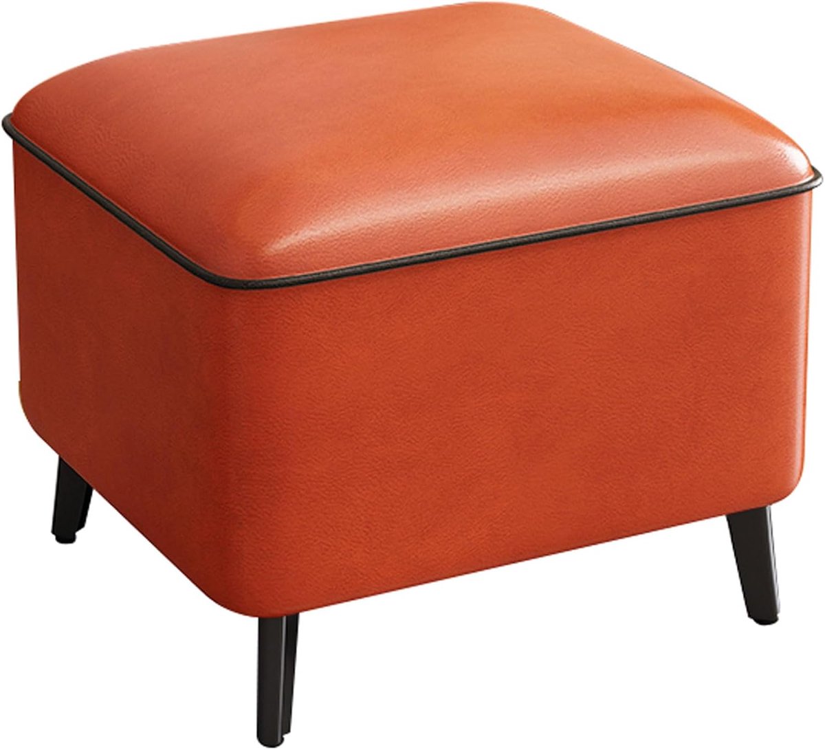 Kleine vierkante kruk - Voetenbankje opstapje - Ontspannen voeten - Dikke sponsvulling - 40*40*31 cm - Citroengeel