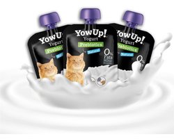 YowUp! Prebiotics - Kattenyoghurt Multipack - Met Zalm & Prebiotica - Ondersteunt Spijsvertering - 3 x 85g