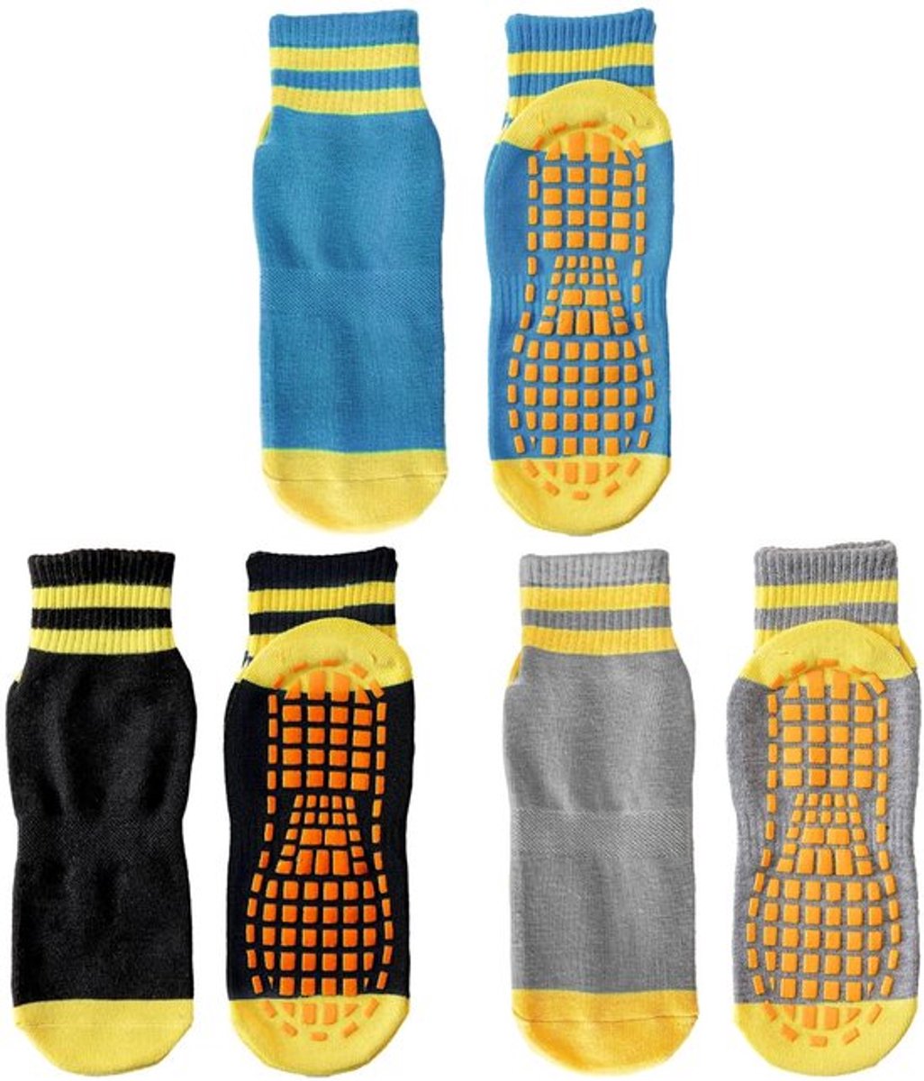 Vt products - Antislipsokken dames - Yoga - Comfortabel en stevig - Paars, grijs