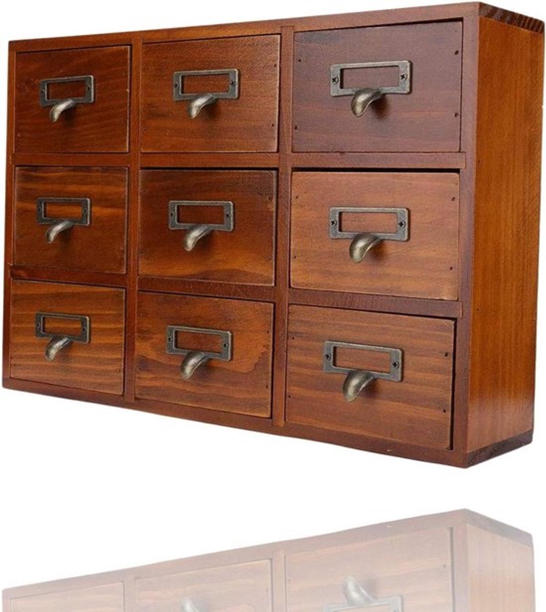 Allecto Plus - Vintage lade houten opbergdoos met handvat - Sterk en duurzaam