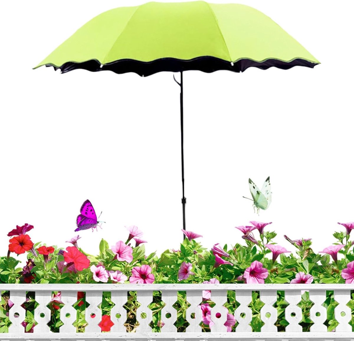 Planten Parasol - Tuin Bescherming - Zon Weren - Compact Staal Frame - 125x95 cm - Zwart