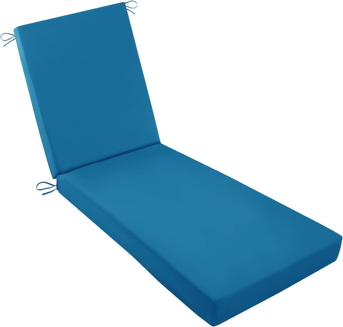 Ligstoelkussen Waterdicht - Tuinkussen Zonnebed - Buiten Ontspannen - Met Afneembare Rits - 180 x 60 cm - Klein Blauw