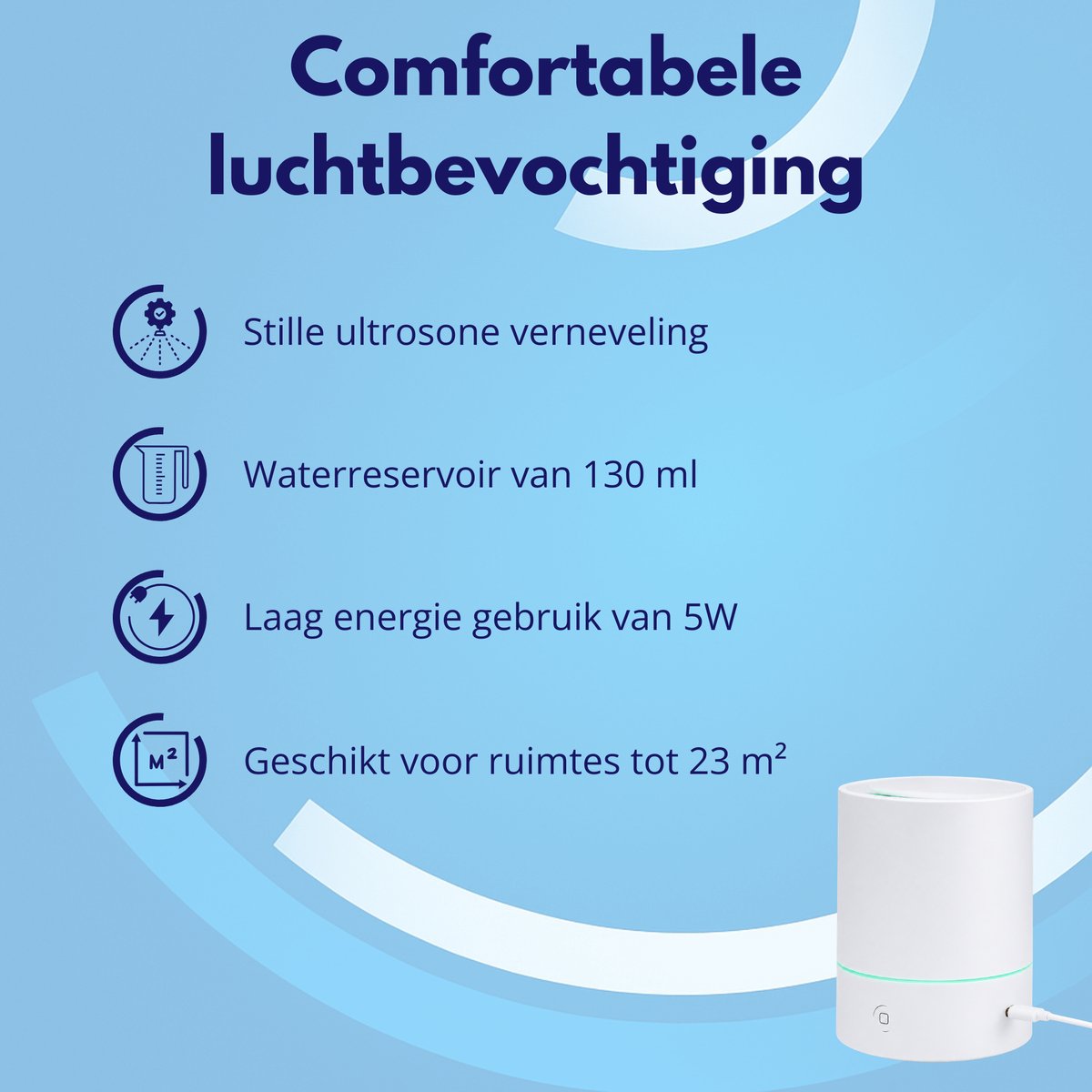 Knaak Aroma Diffuser - Ultrasoon - Luchtbevochtiger - 7 LED Kleuren - Stil - Voor Essentiële Oliën thumbnail 2