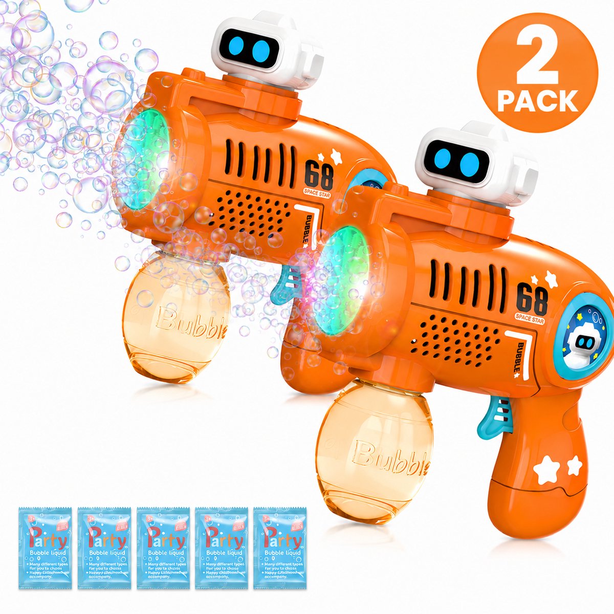 Bellenblaasmachine - 2 Stuks - Met 21 Schietgaten & 5x Extra Navulling - Bellenblaas - Speelgoed 2 Jaar - Speelgoed 3 Jaar - Speelgoed 4 Jaar - Speelgoed 5 Jaar - Educatief Speelgoed - Jongens Speelgoed - Meisjes Speelgoed - Kinderspeelgoed