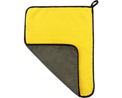 Microvezel Droogdoeken - Poetsdoeken Set - Auto Drogen - Streeploos Glas - 2x 30x40cm - Geel Grijs