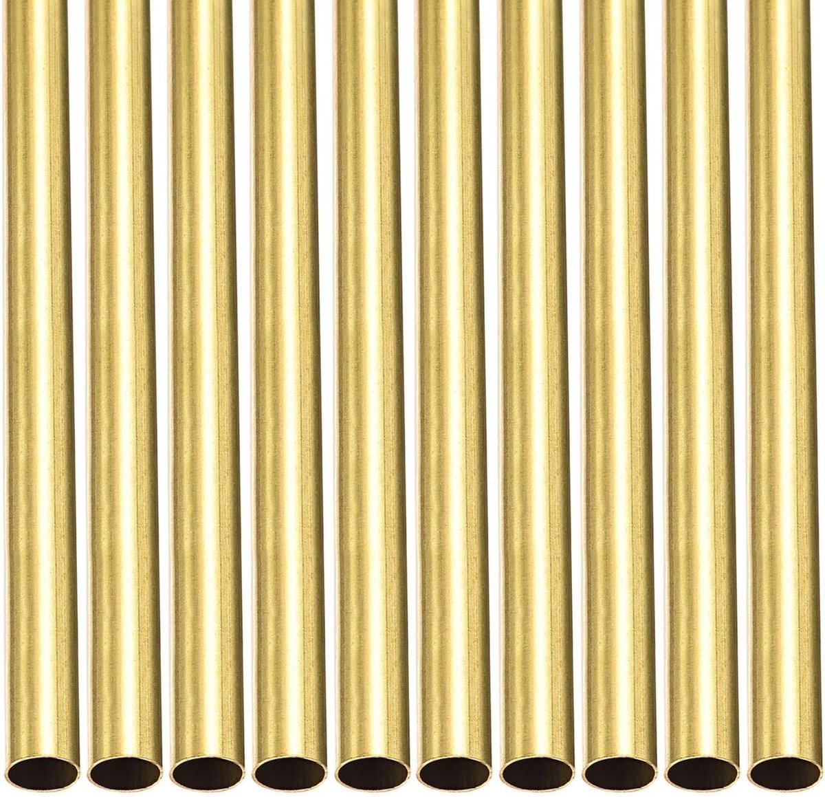 7mm x 0.2mm x 300mm Messing Tube - Set van 10 - Perfect voor DIY Projecten, Decoratieve Lijsten en Machines - Ronde Metalen Buizen