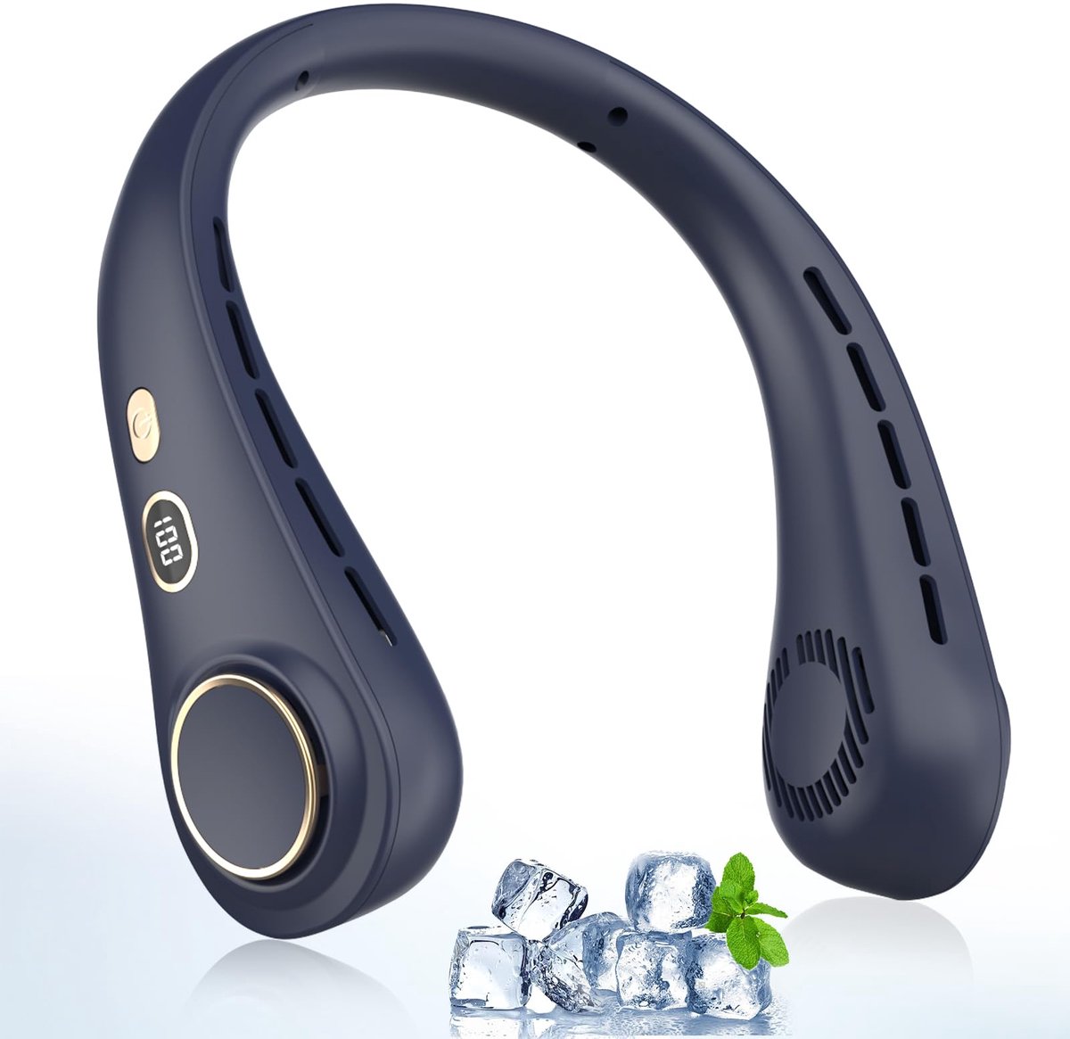 SnelShoppen - Draagbare Nekventilator met LED-display, USB Ventilator met 5 Versnellingen, 1800 mAh Accu, Stil Persoonlijke Ventilator voor Buiten, Ka