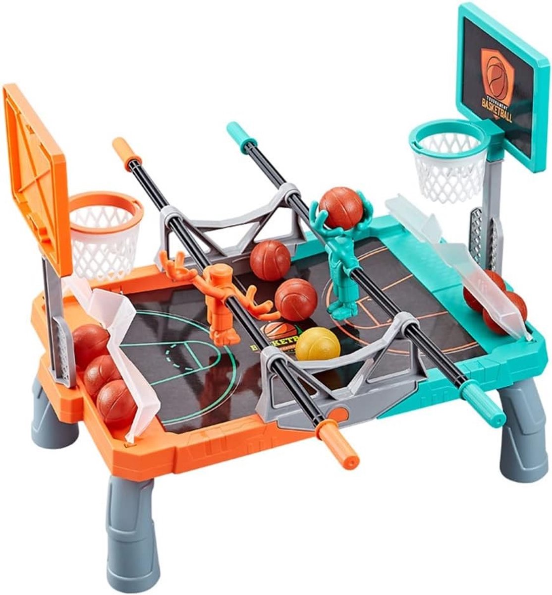 Tafelvoetbalspel met Basketballen, Dubbel Schieten en Scoren voor Kinderen, Perfect voor Spelletjesavonden en Gezelligheid