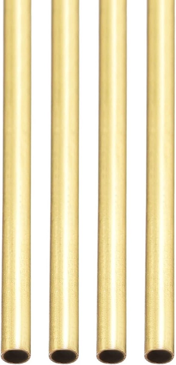 2mm x 0.2mm x 300mm Messing Buizen - 4 Stuks - Geschikt voor Machine Apparatuur, Ambachten en Decoratieve Toepassingen