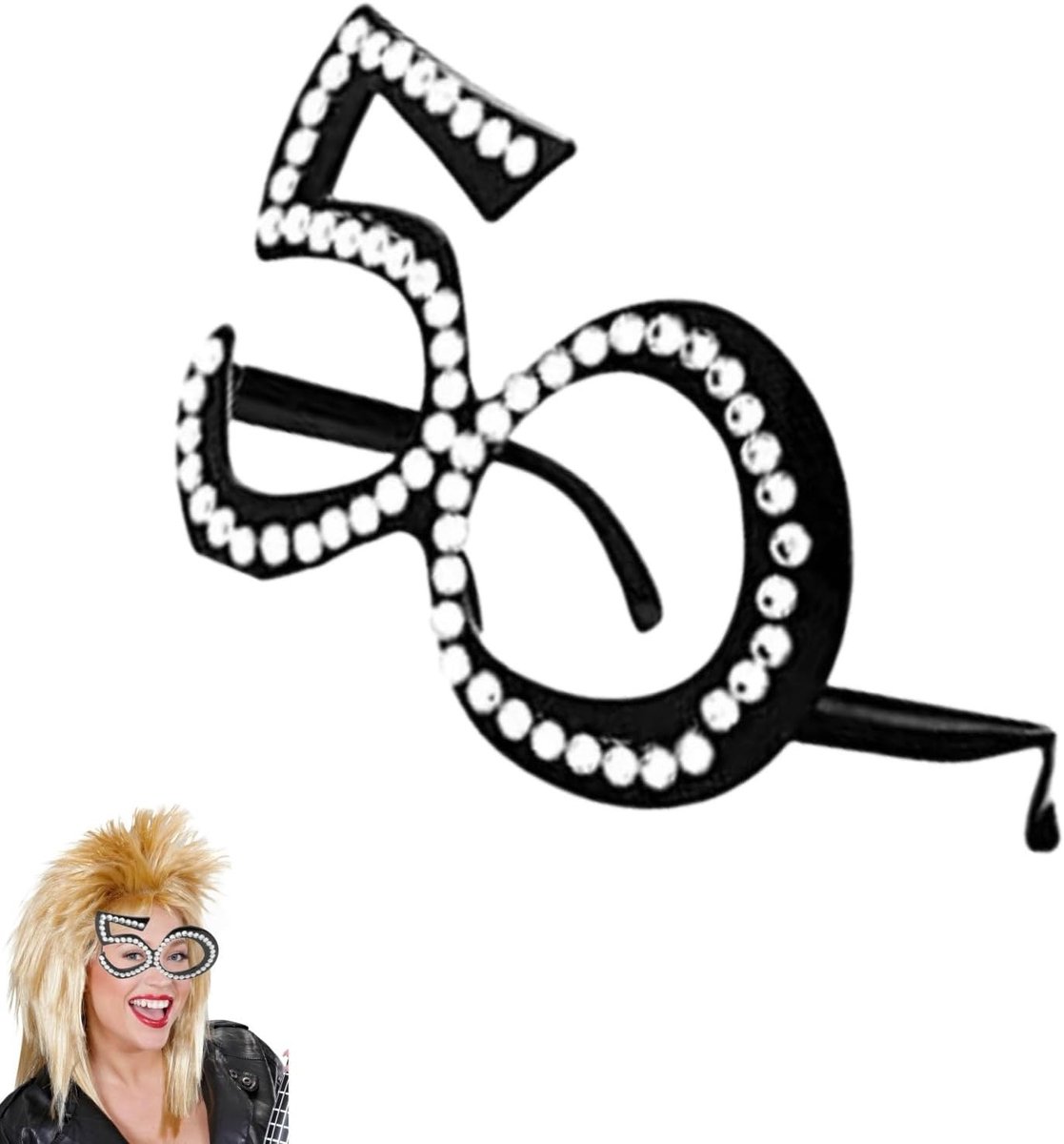 Gouden Diamanten Feestbril voor Verjaardagen, Bruiloften en Fotoprops met Kristallen Frame en Strass Versiering