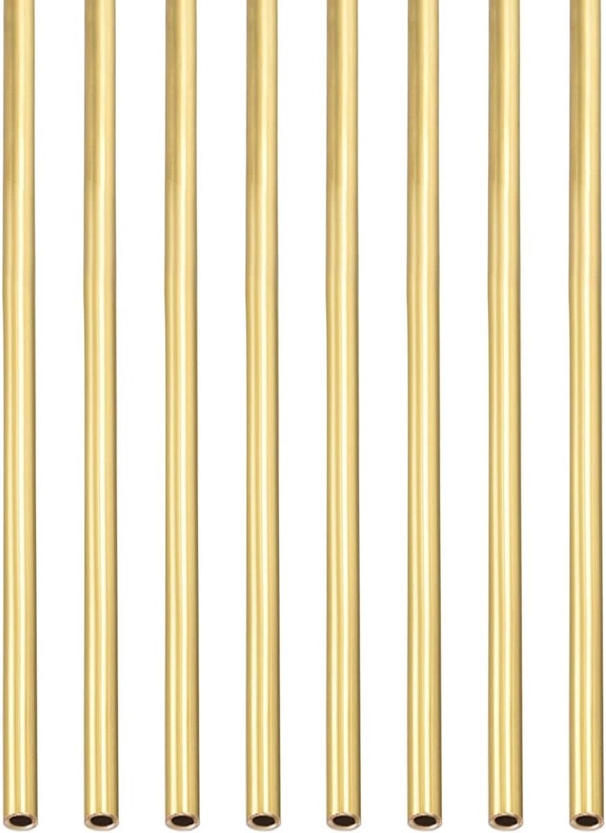 1mm x 0.2mm x 300mm Messing Buis - 8 Stuks voor Machine Apparatuur, DIY Decoratieve Frames en Ronde Metalen Slangen