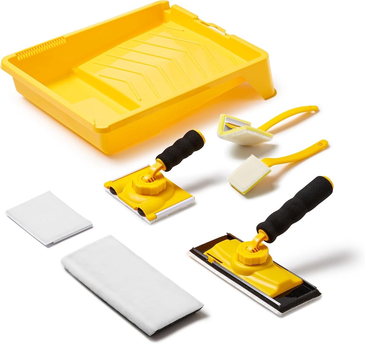 Paint Edger Tool Set - 9 Inch Verf Pad Set met 7 Stukken, Hoekstuk en 360° Draaibare Handgreep voor Muren en Plafonds, Perfect voor Nauwkeurig Schilderen en Afwerken