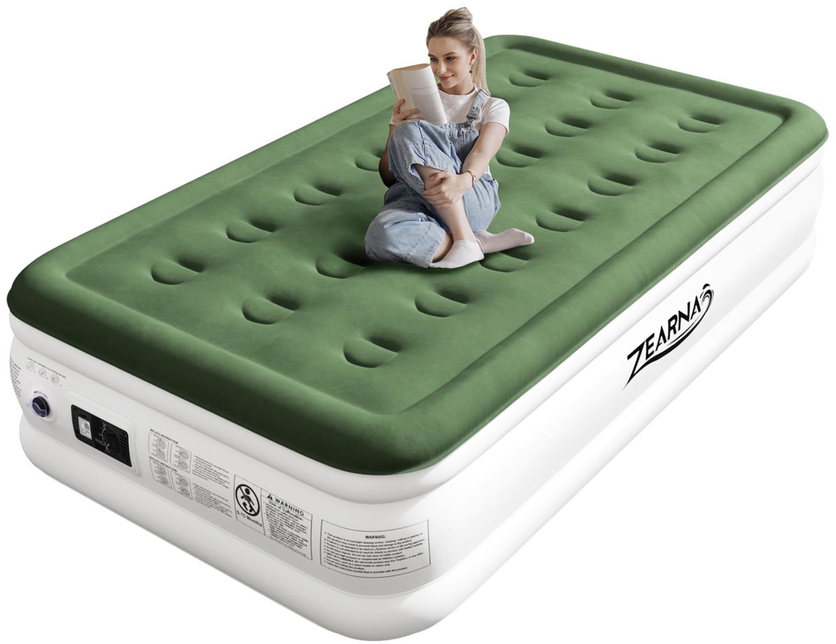 SnelShoppen - Zelfopblazend Luchtmatras voor 1 Persoon, Ideaal voor Camping, Reizen, Tuin, Lichtgewicht en Comfortabel, Blauw, Duurzaam Materiaal