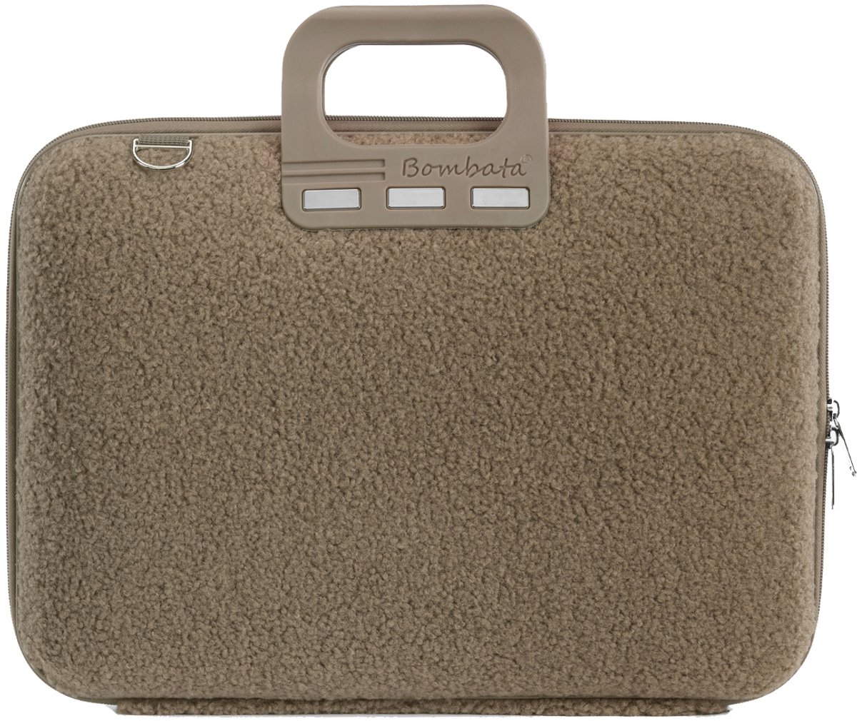 Bombata Teddy Universele Laptoptas 15 / 15,6 / 16 inch – Teddy Stof – Met Schouderriem – Taupe