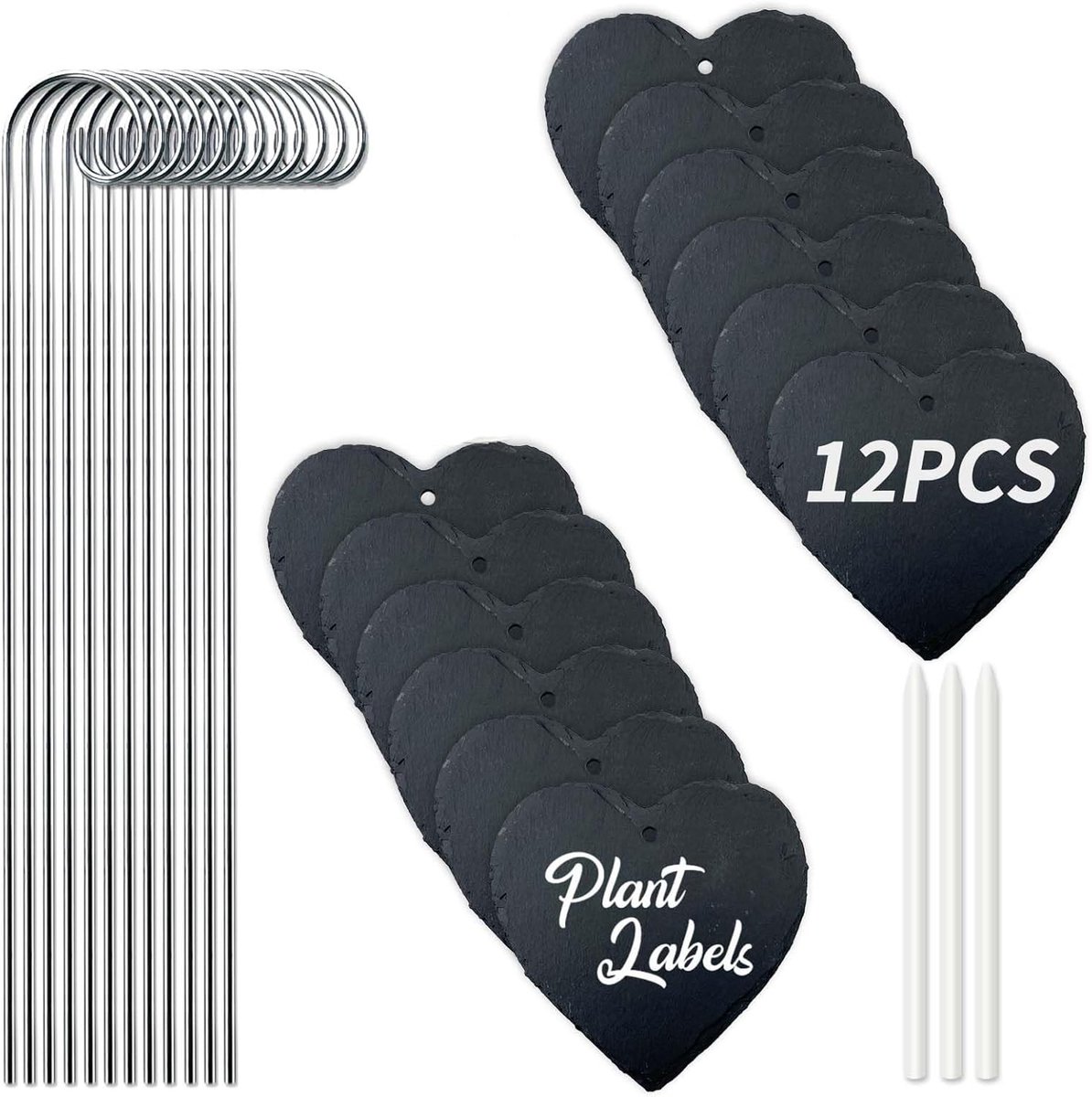 Plantlabels van Leisteen - 12 Stuks voor Tuin en Planten - Duurzaam en Weerbestendig
