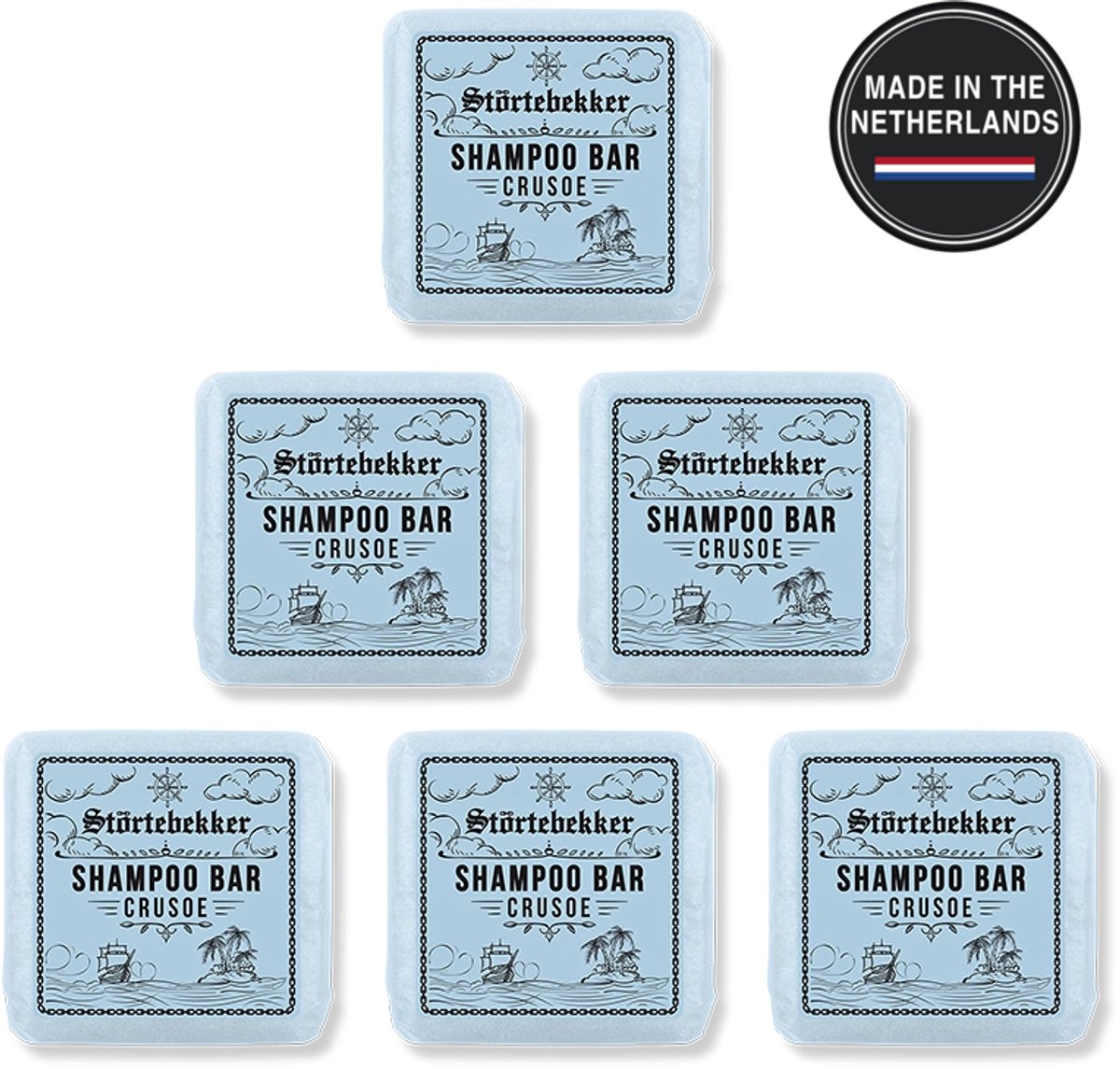 Störtebekker® Premium Shampoo Bar Crusoe - Vaste shampoo zoetige, kruidige geur met tonen van citrus en vanille - 3-in-1 douchezeep voor mannen voor haar, hoofdhuid en baard - Hydraterende shampoo - vegan & handgemaakt - 100 g Solid Shampoo Bar