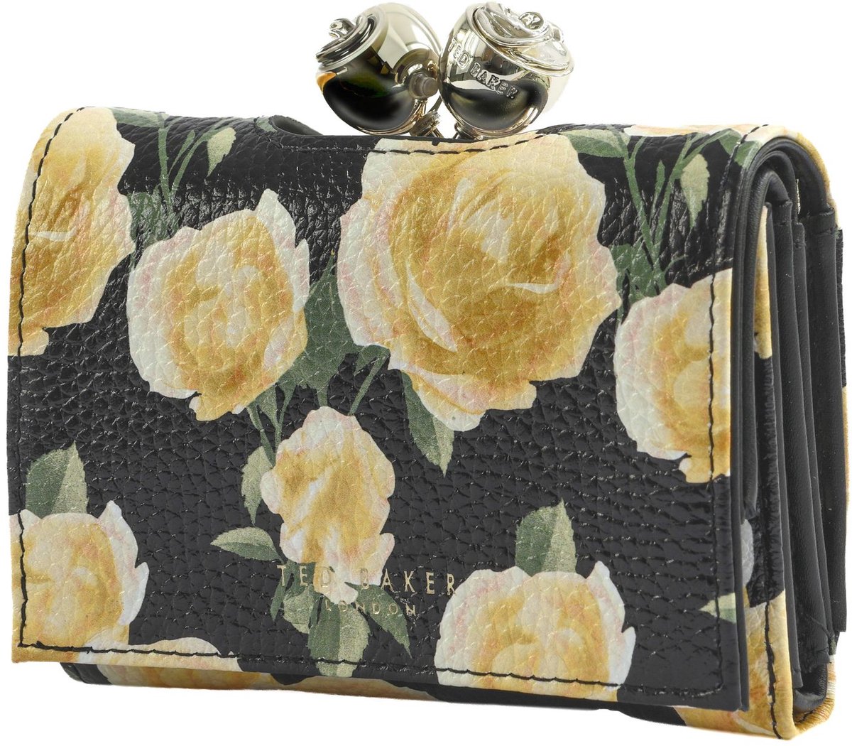 Ted Baker Leren portemonnee Albo Printed Small Bobble Purse Black veelkleurig