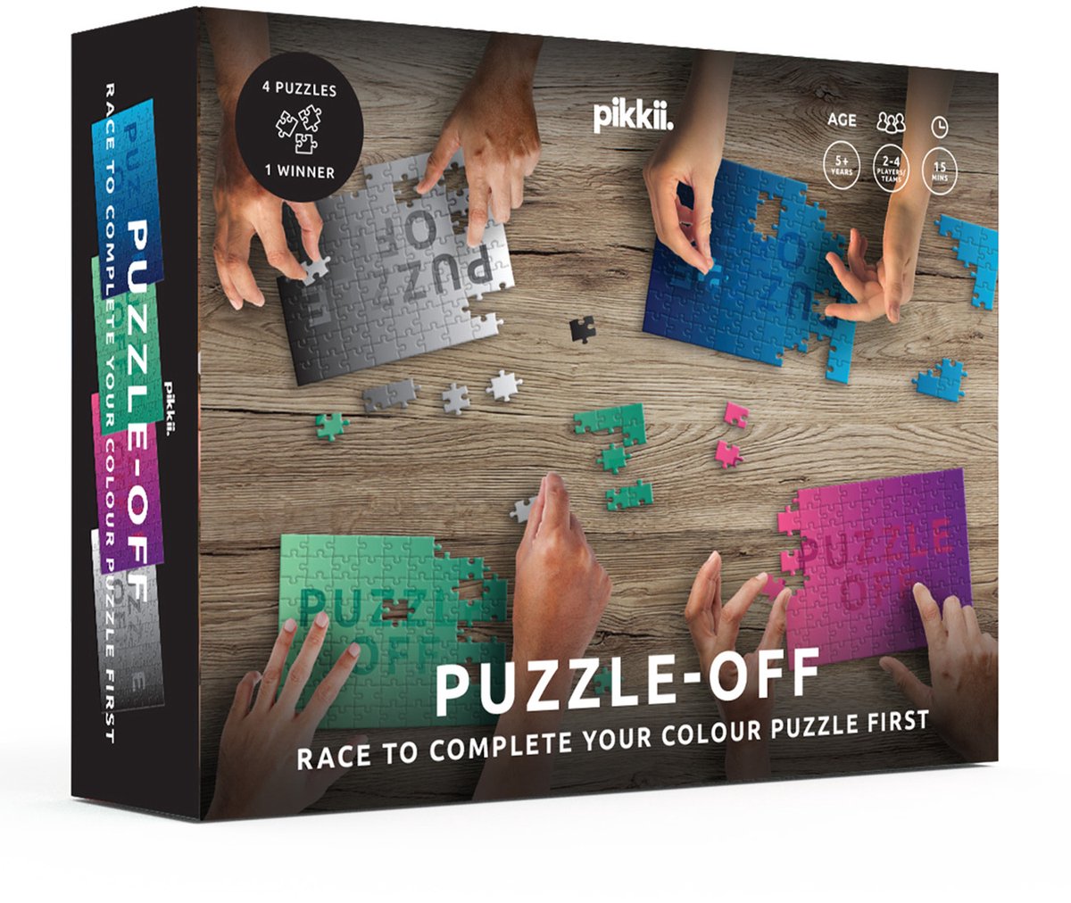 pikkii Puzzle-Off™ the Game – Competitief Puzzelspel | Gezelschapsspel & Familie Spel