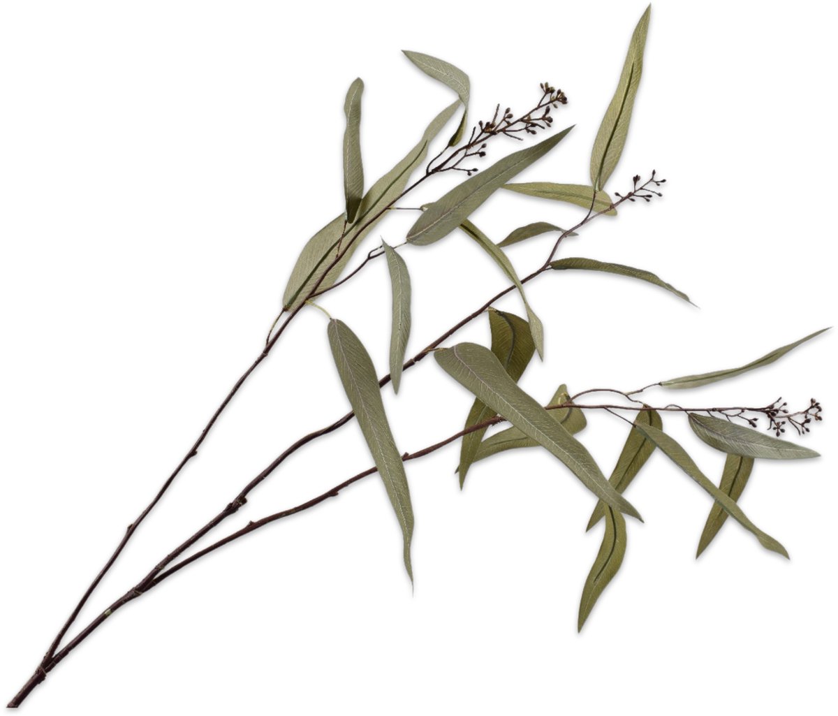 Silk-ka Kunstbloem-Zijden Bloem Eucalyptus Tak Groen-Grijs 97 cm