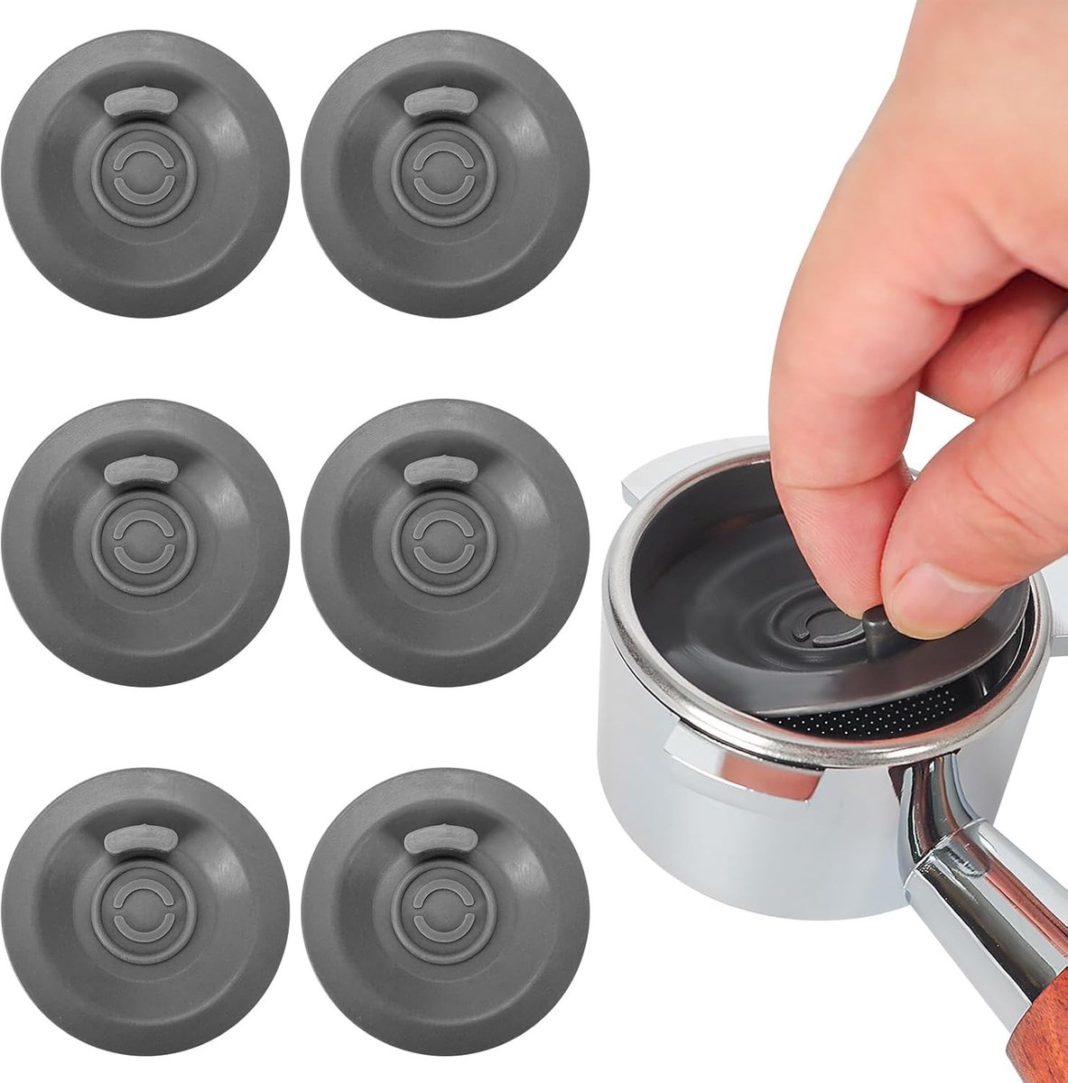 6PCS Espresso Backflush Reinigingsschijven voor Koffiemachines - 54mm Siliconen Pad voor Effectieve Onderhoud en Schoonmaak van Koffiemakers