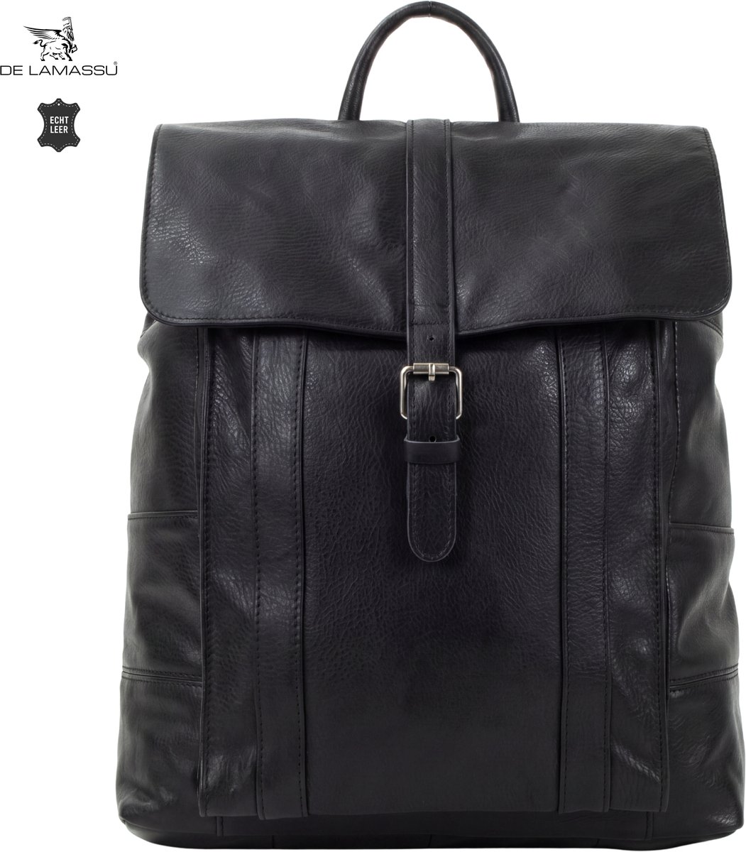 DE LAMASSU® Leren Rugzak Unisex Echt Leer Rugtas Casual Werktas Schooltas Reisrugzak Dagrugzak 18 Liter