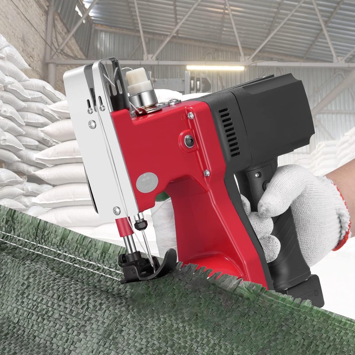 SnelShoppen - Draagbare Naaimachine - Handmatig voor Stof, Rijst, Dozen - Kunststof - 220V - Rood - Compact en Gebruiksvriendelijk voor Thuis, Camping