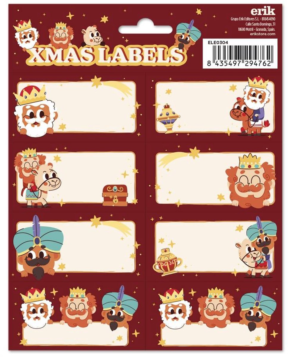 Grupo Erik - Three Kings Christmas SelfAdhesive Labels Zelfklevende etiketten - Multicolours